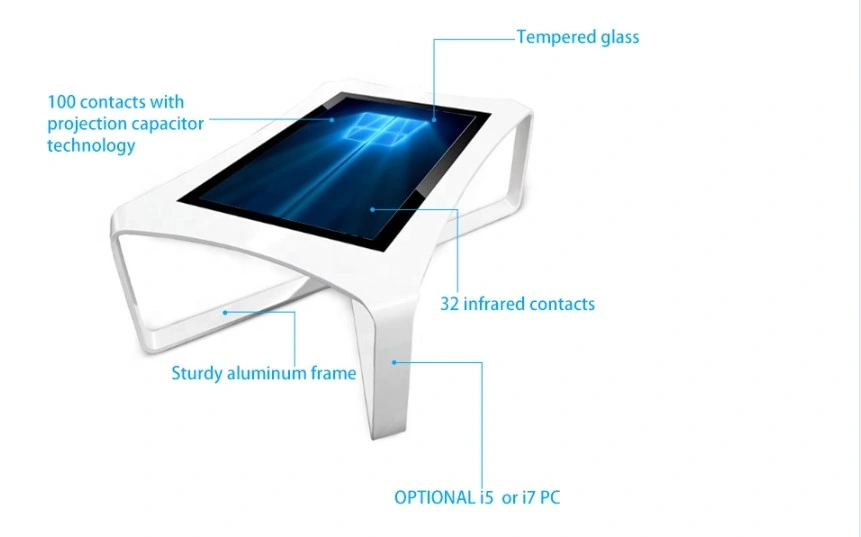 Waterproof Smart LCD Touch Table for Coffee or Restaurant Customize Interactive Touch Screen Table Multitouch Table with Toughened Glass