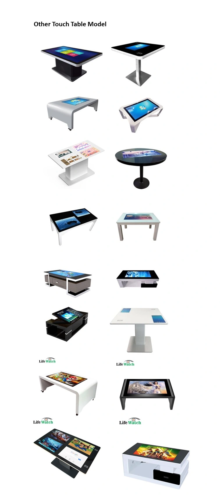 22-Inch Smart Wireless Charging Android and Windows System Interactive Touch LCD Table with Cutsomized Color Bar LED Design